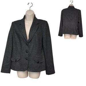 Laura Clement Single Breasted Long Sleeve Blazer Black Size 12